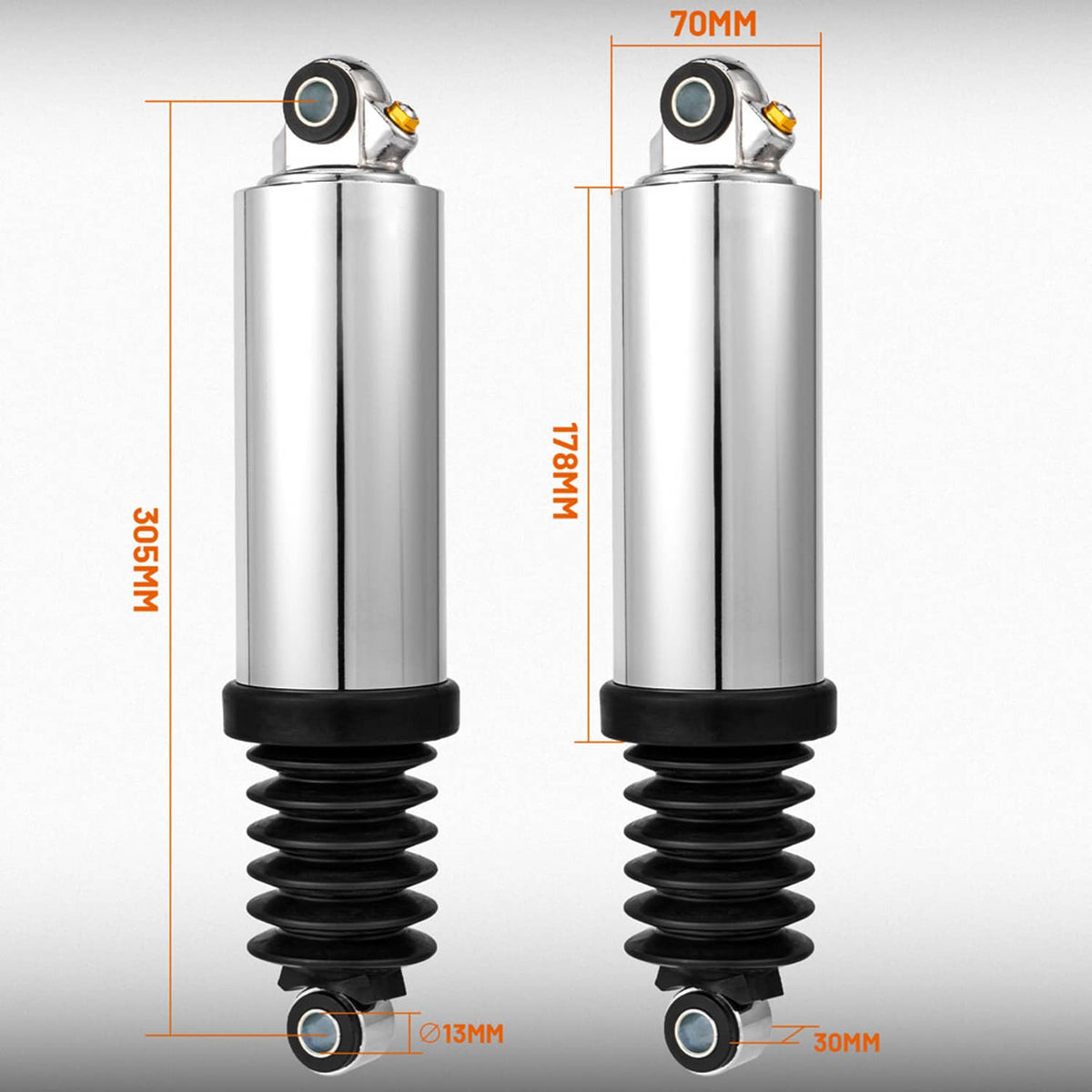 Solidspare FOR HARLEY ROAD KING FLHR CHROME HEAVY DUTY LOWERING 12" AIR SHOCKS 1980-2017