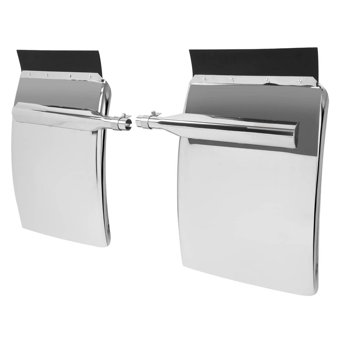 Solid Spare 34"x24" stainless steel quarter fender kit pair universal truck w/ Support Tube