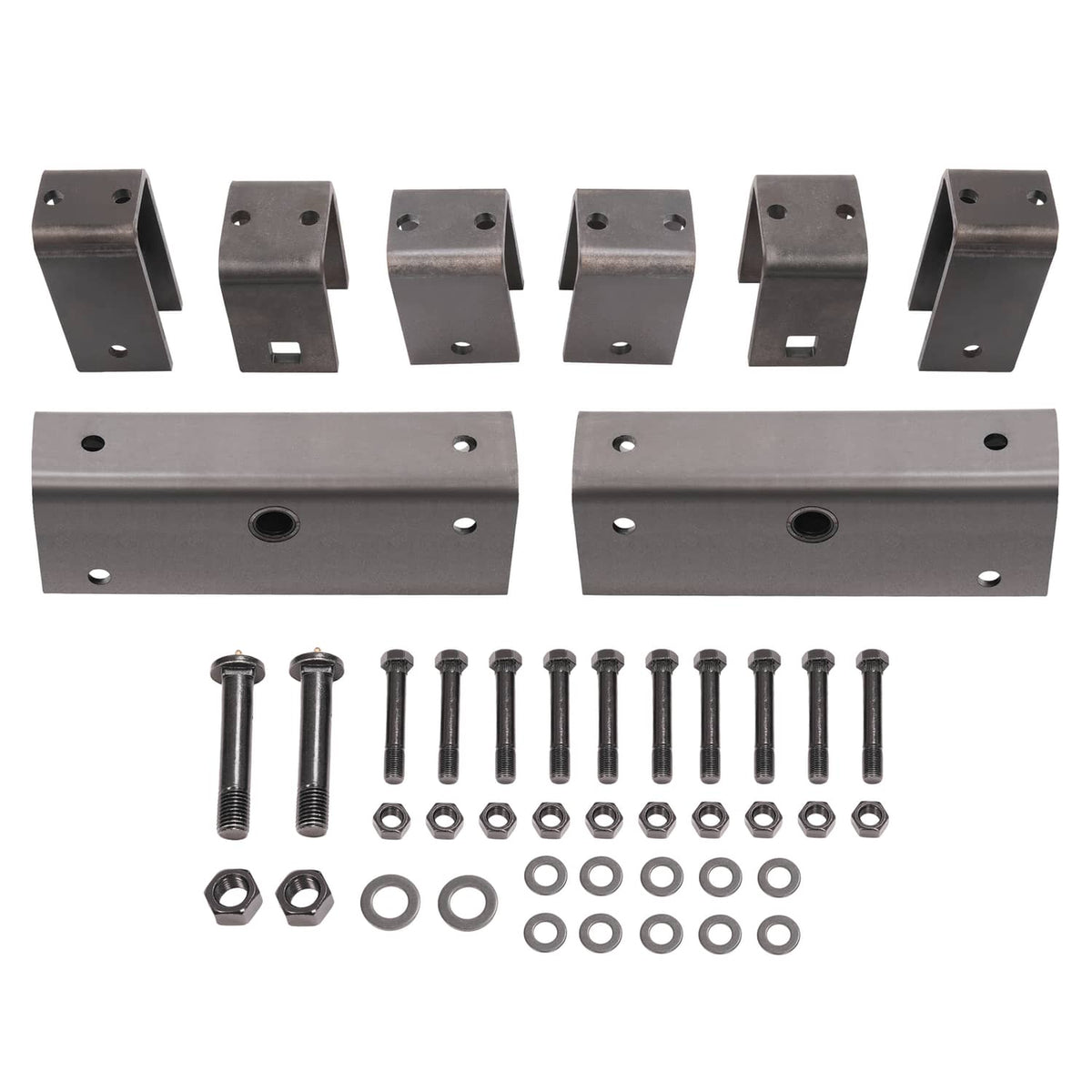 Solidspare 2" Slipper Spring Tandem Axle Hanger Kit w/ 2 Equalizer Bolts For Trailer