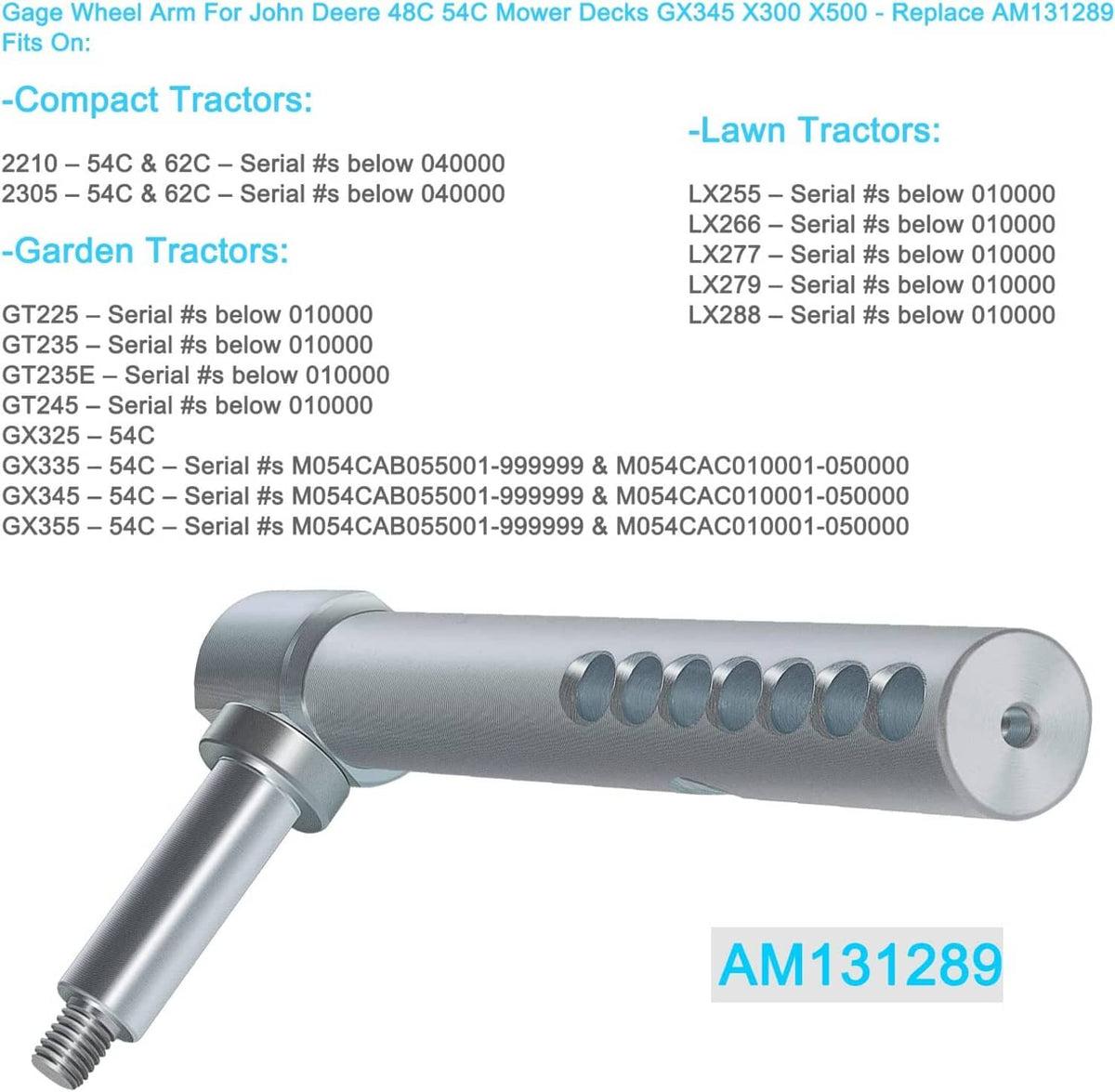 Solid Spare AM131289 Gauge Wheel Arm For John Deere 54-IN & 62-IN Mower Decks 2210 2305