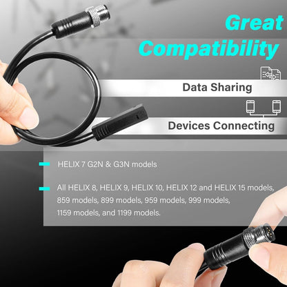 Solid Spare For Humminbird AS EC QDE Ethernet Cable Adapter 720074-12 HELIX 8pin to 5pin 12"