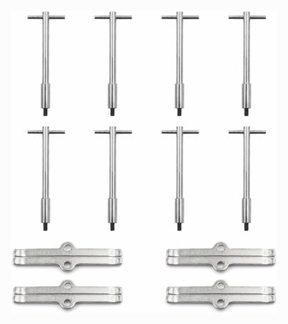 Solid Spare Chrome Tall T-Bar Valve Cover Hold Down Set For Chevy SBC 283 327 350 Bolts Tabs