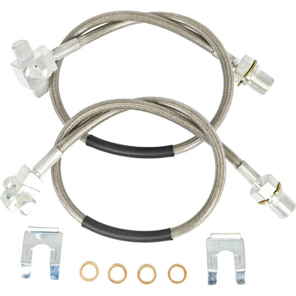 Solid Spare 2X Front Stainless Steel Brake Lines Fit Rough Country Pickup Truck SUV