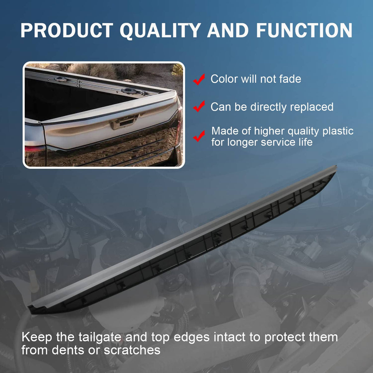 Solidspare For 2016-2021 Nissan Titan Rear Tailgate Bed Cap Molding Fit 93486-EZ00A