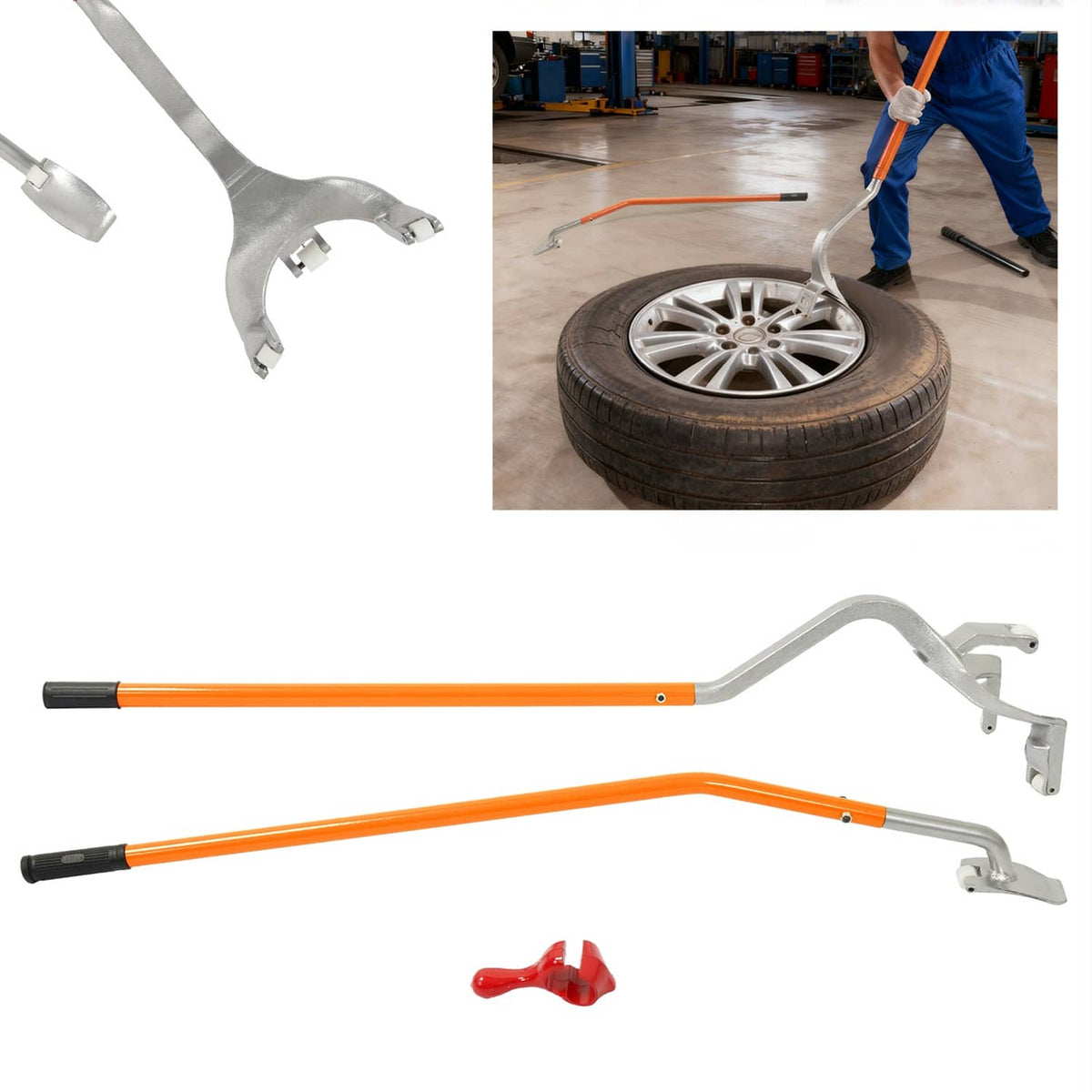 Solid Spare 17.5"-24.5" Truck Tire Changer Mount Demount Tool Radial Bias Ply/Tubeless Tire