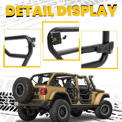 Solid Spare Steel Tube Doors Half Door For Jeep Gladiator Wrangler JL 2018-2024 77072498AC