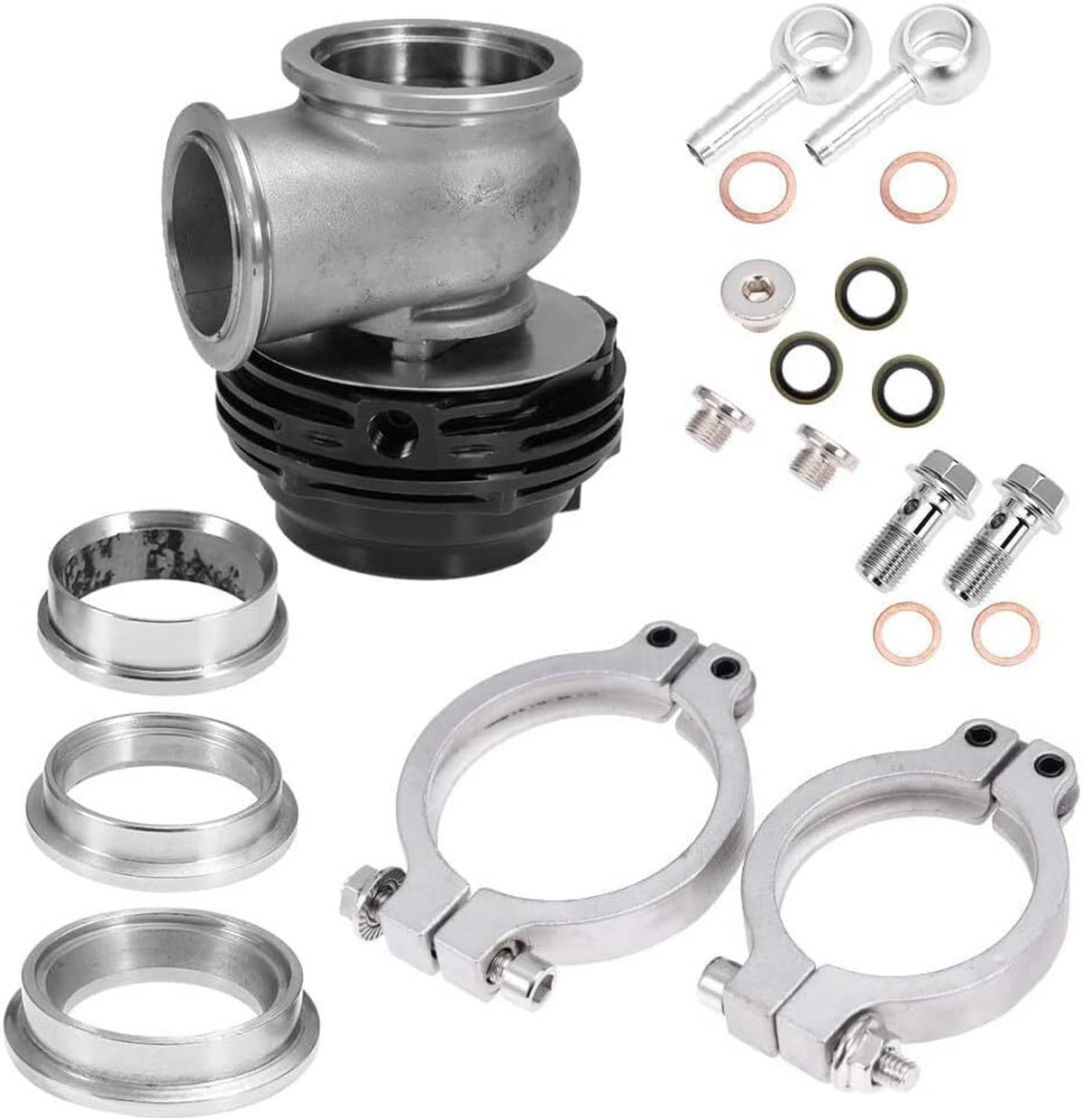Solidspare New 38MM Wastegate External Turbo W/ TIAL V-Band Flange Spring MV-R 14PSI