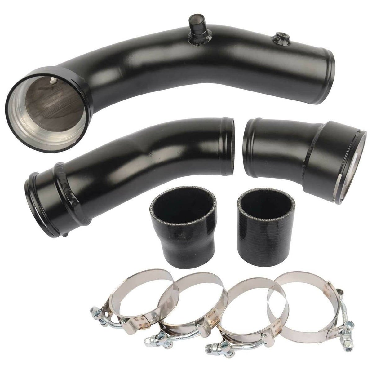 Solidspare Black For BMW 3.0L N55 535i 640i 740i F10 F12 F13 Charge Pipe & Boost Pipe Kit