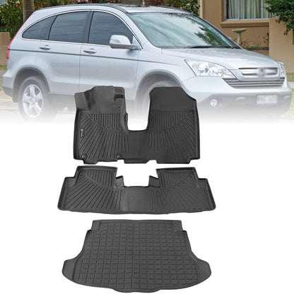 Solidspare Full Set Floor Mats & Cargo Liner Fit for Honda CR-V CRV 2007-2011 Waterproof