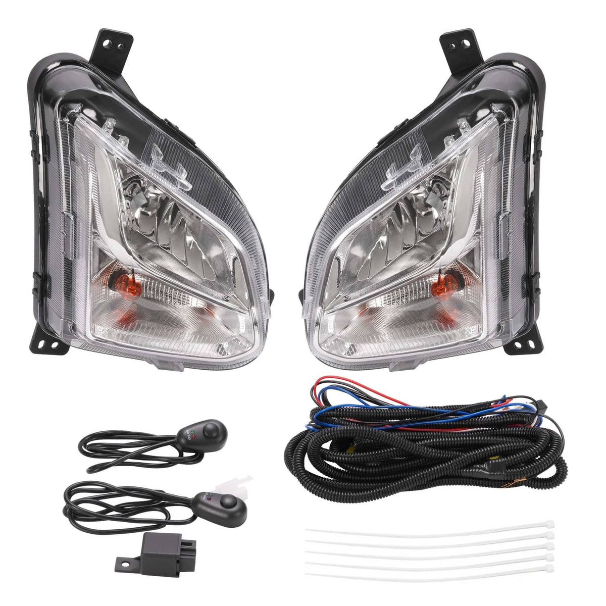 Solid Spare For Chevy Equinox 2018-2021 Bumper Fog Light Turn Signal Lamp w/Wiring Bulbs Set