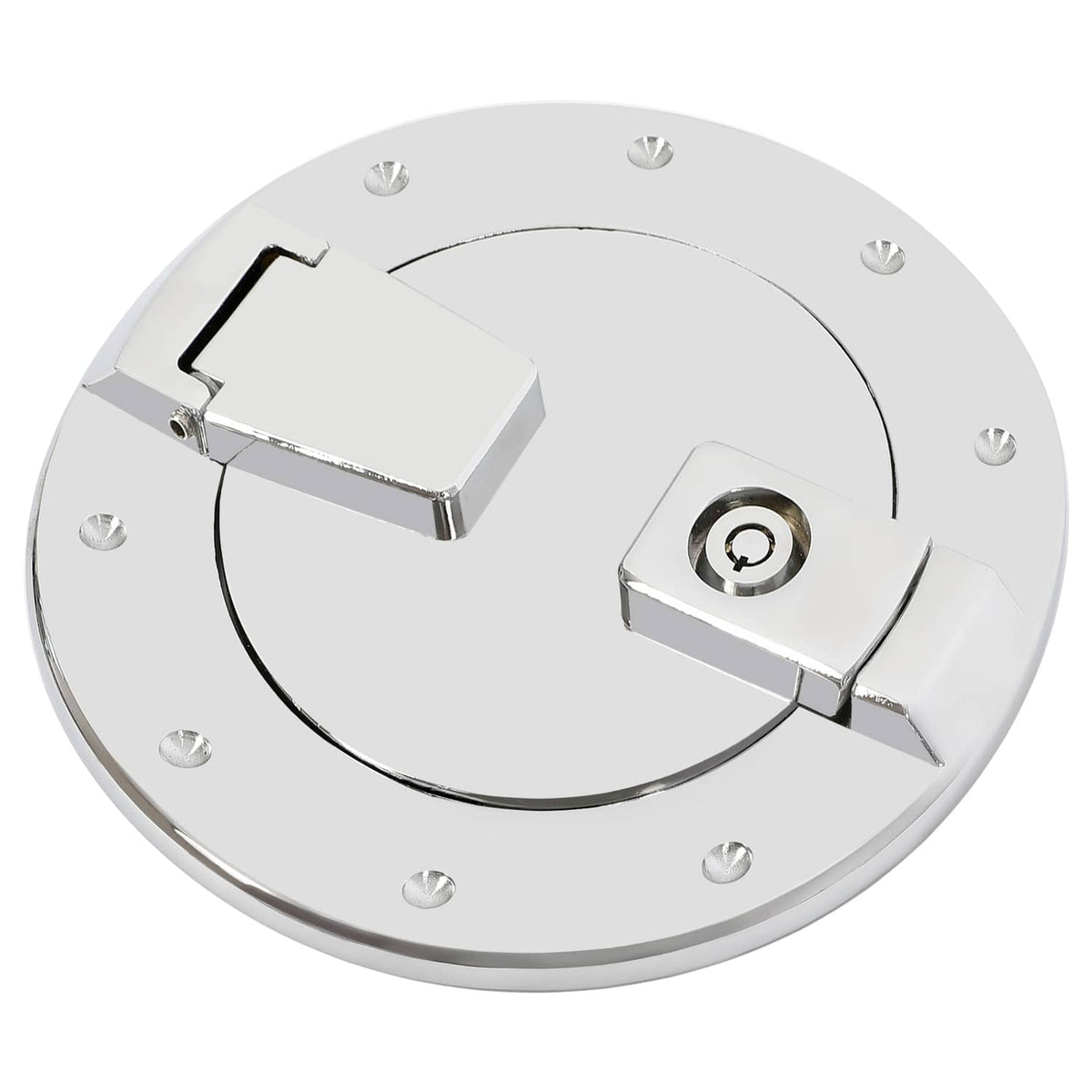 Solid Spare For Hummer H2 2003-2009 Locking Fuel Door Gas Tank Cap Cover Aluminum Chrome