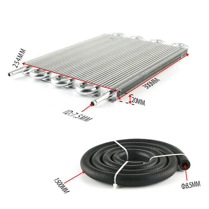 Solidspare 8 Rows Universal Aluminum Remote Transmission Oil Cooler Radiator Converter Kits