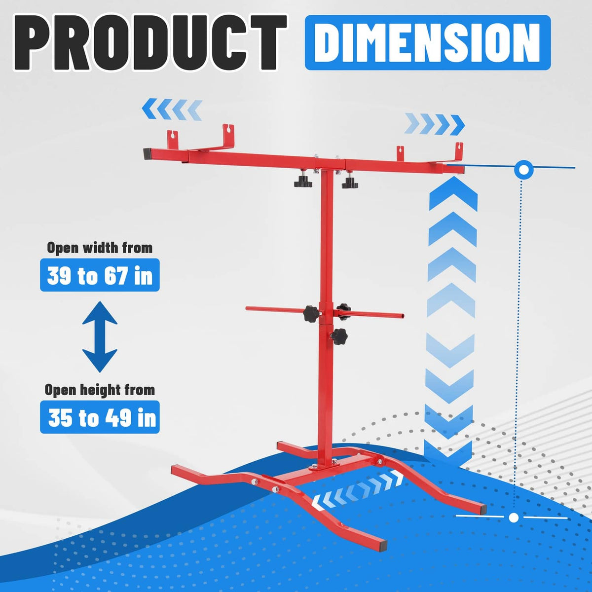 Solid Spare Adjustable T-Bar Spray Painting Stand for Bumpers Fenders Auto Body Repair Tool