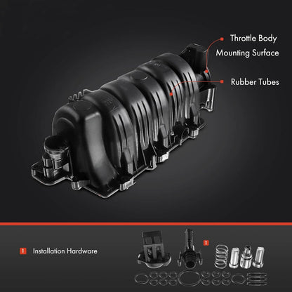 Solidspare Black Upper Intake Manifold W/Gasket for 1995-2005 Chevy Buick Olds 3800 3.8L V6