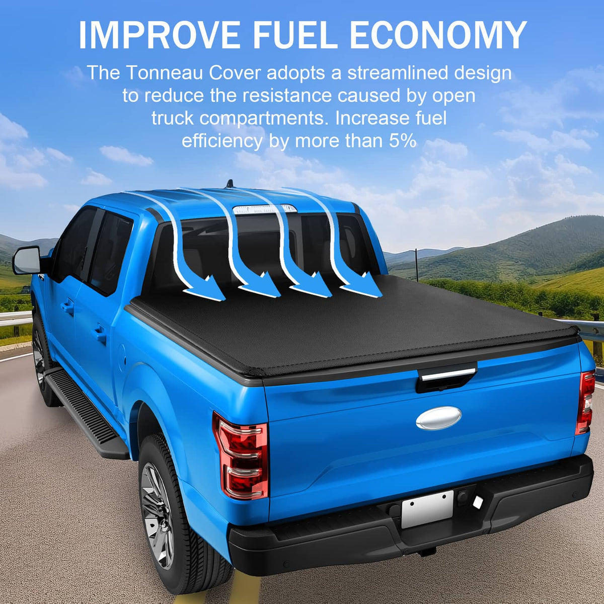 Solidspare 5 FT FLEETSIDE SHORT BED SOFT ROLL-UP TONNEAU COVER FITS 2005-2015 TOYOTA TACOMA