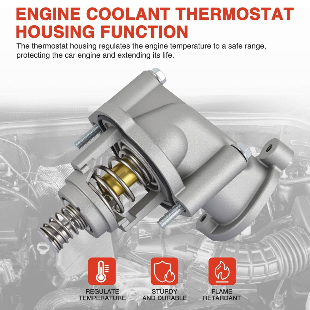 Solidspare Thermostat Housing Assembly Fit 2017-2022 GMC Canyon Chevy Colorado Camaro 3.6L