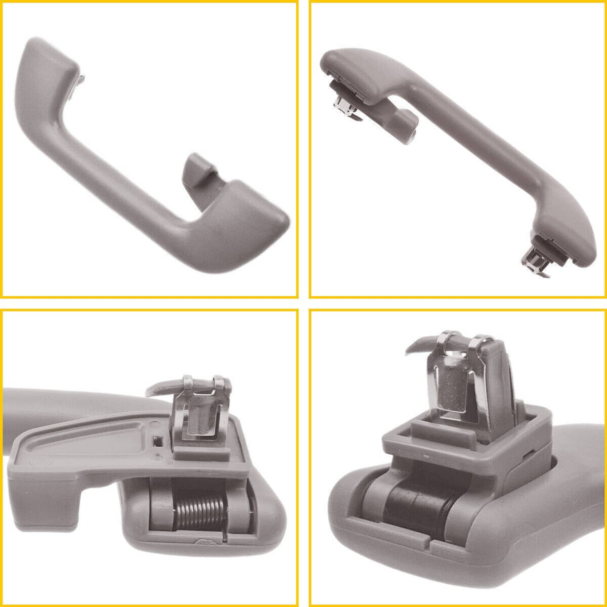 Solidspare 4Pcs Front & Rear Gray Inner Roof Ceiling Pull Handle Grab For 2006-2017 Toyota