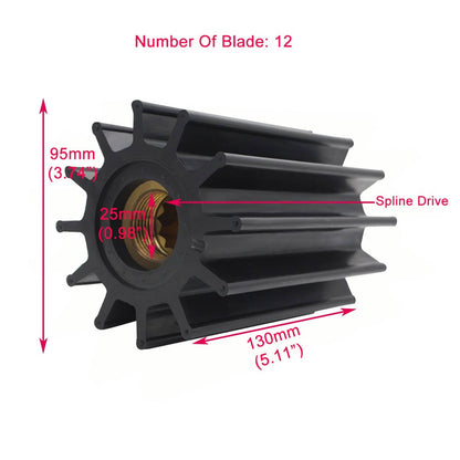 Solid Spare Johnson Pump 09-820B Man Diesel Impeller 12 Blade NEW F95 Series 51.06506.0106