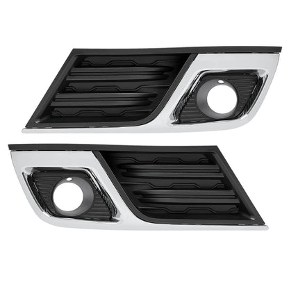 Solid Spare Fog Light Cover Bezel Trim Left & Right Black & Chrome For Chevy Traverse 13-17