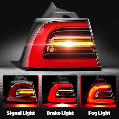 Solidspare 4Pins Left LED Tail Light Assembly For 2019-2024 Tesla Model Y Rear Driver Side