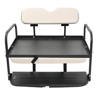 Solidspare Rear Flip Back Seat For EZGO Marathon Pre-1994 Off-White Golf Cart Folding
