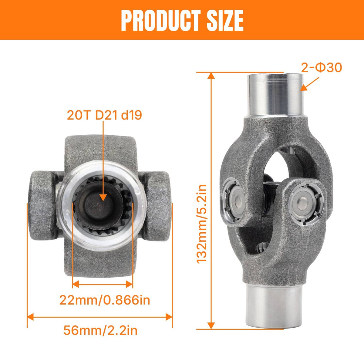 Solidspare 40210-HN7-010 Final Drive Shaft U-Joint Yoke Joint for Honda Foreman 400 450 500