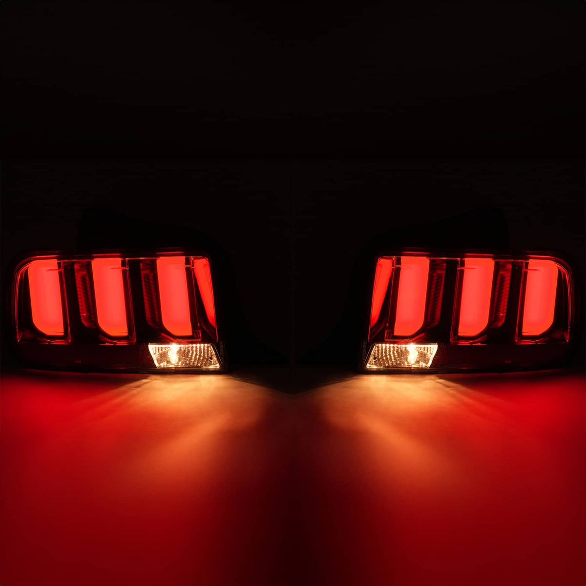 Solid Spare For Ford Mustang 2005-2009 Clear Lens LED Tail Lights Rear Brake Lamps Set 05-09