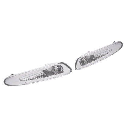 Solid Spare Pair Clear Bumper Side Marker Lights For Mercedes Benz R230 SL Class 2003-2006