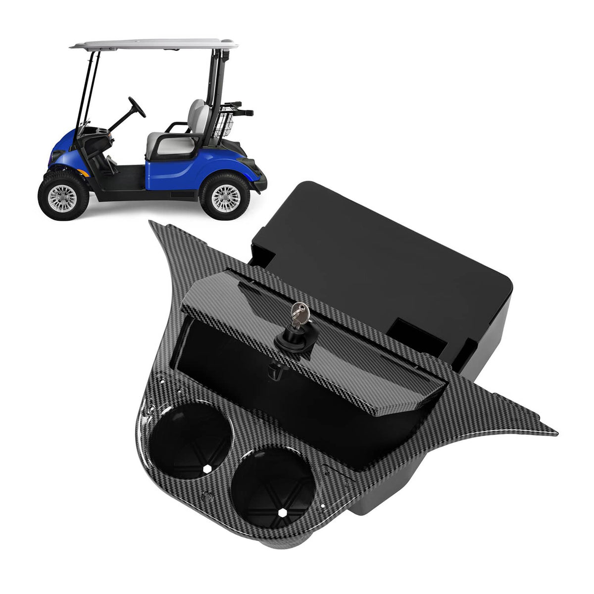 Solidspare Plastic Carbon Fiber Style Golf Carts Dash Compartment For Yamaha Drive