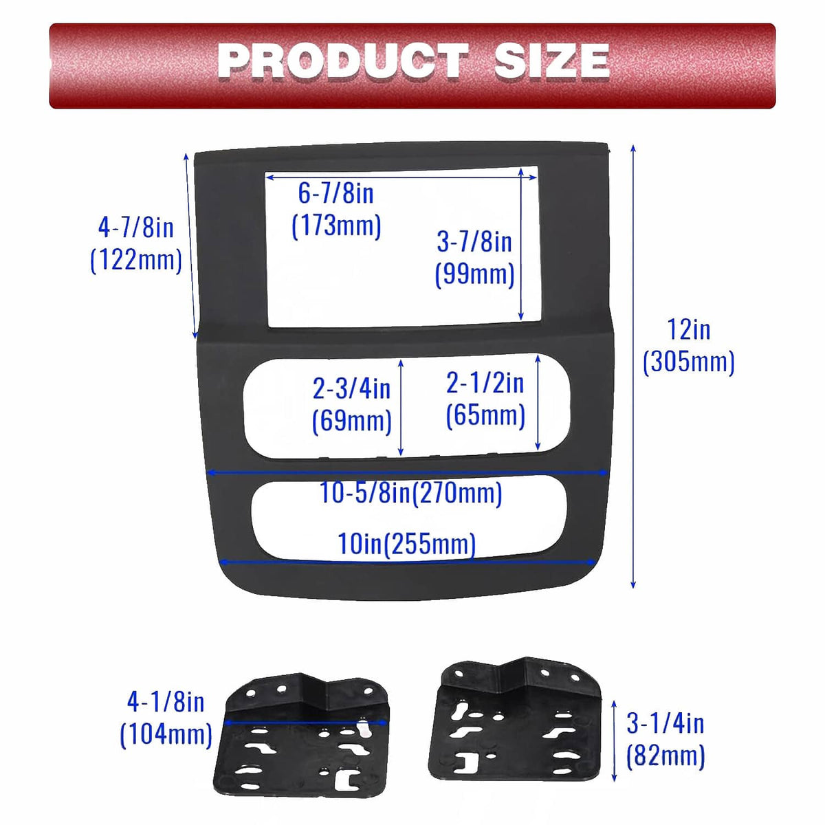 Solid Spare High Grade Dash Kit For Dodge Ram 1500 2500 2002-2005 Double DIN Stereo Install