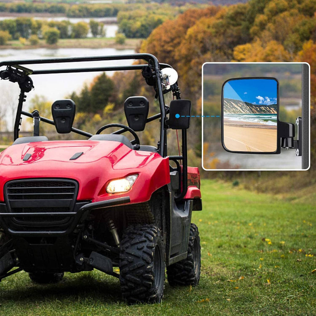 Solidspare Adjustable Golf Cart Side Rear View Mirrors for Club Car EZ GO Yamaha and Others