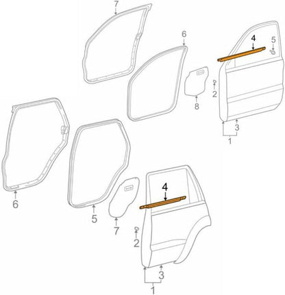 Solidspare 4Pcs Door Window Weatherstrips Belt Seal Moulding Trim For Toyota Corolla 09-12