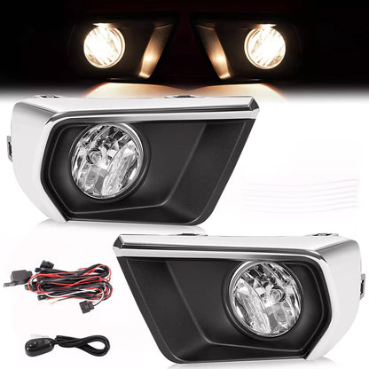 Solid Spare For Chevrolet Colorado 2021-2022 Clear Fog Lights w/ Chrome Bezel Wires Switch