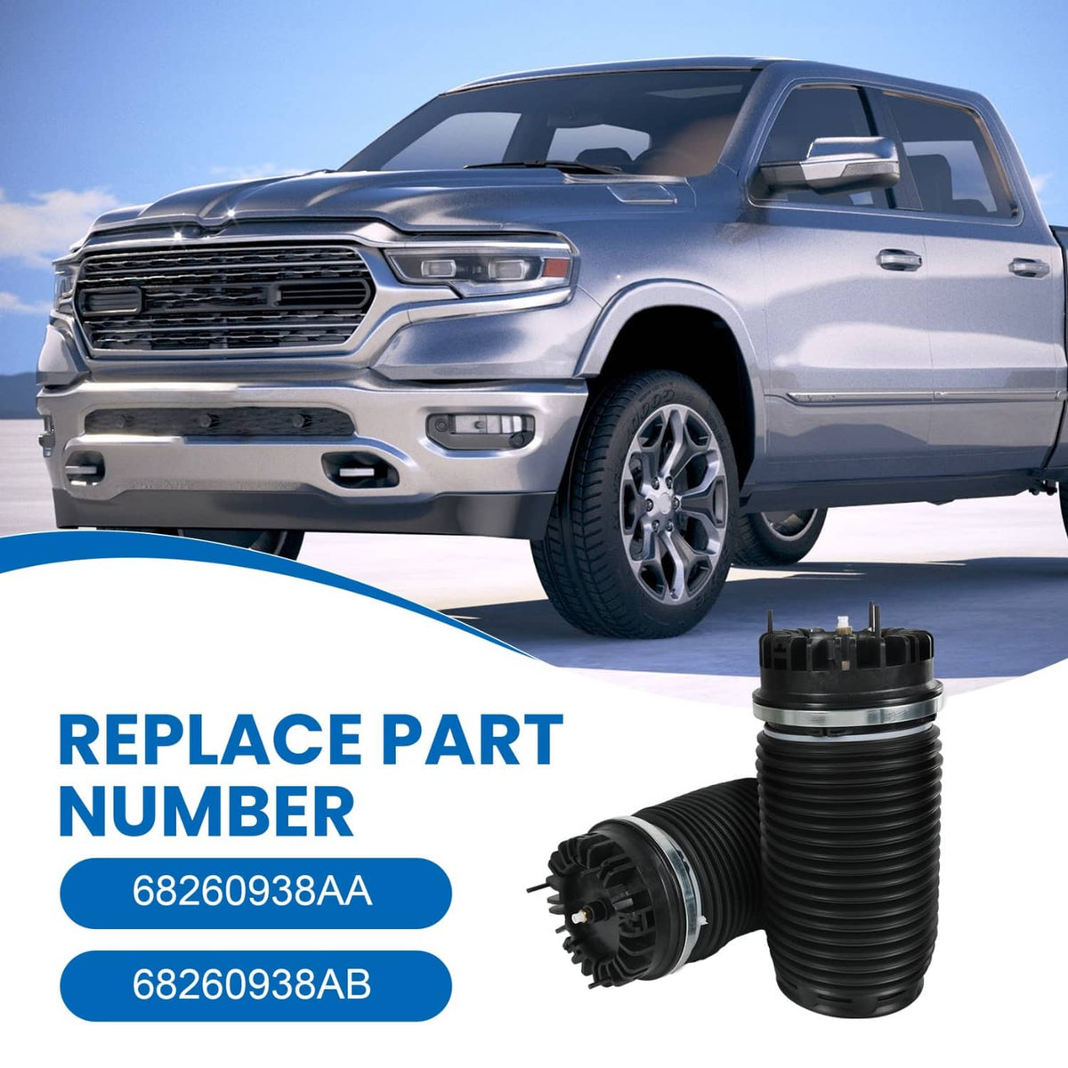 Solidspare Air Suspension Spring Bags Left Right 68260938AA For 2019-2024 Dodge Ram 1500 DT