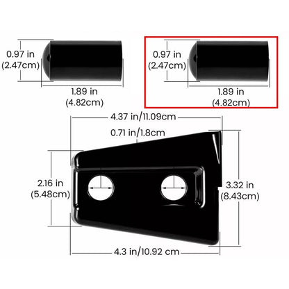 Solid Spare Exterior Door Hinge Cover & Hood Hinge Trim for Jeep Wrangler JK JKU 2007-2017