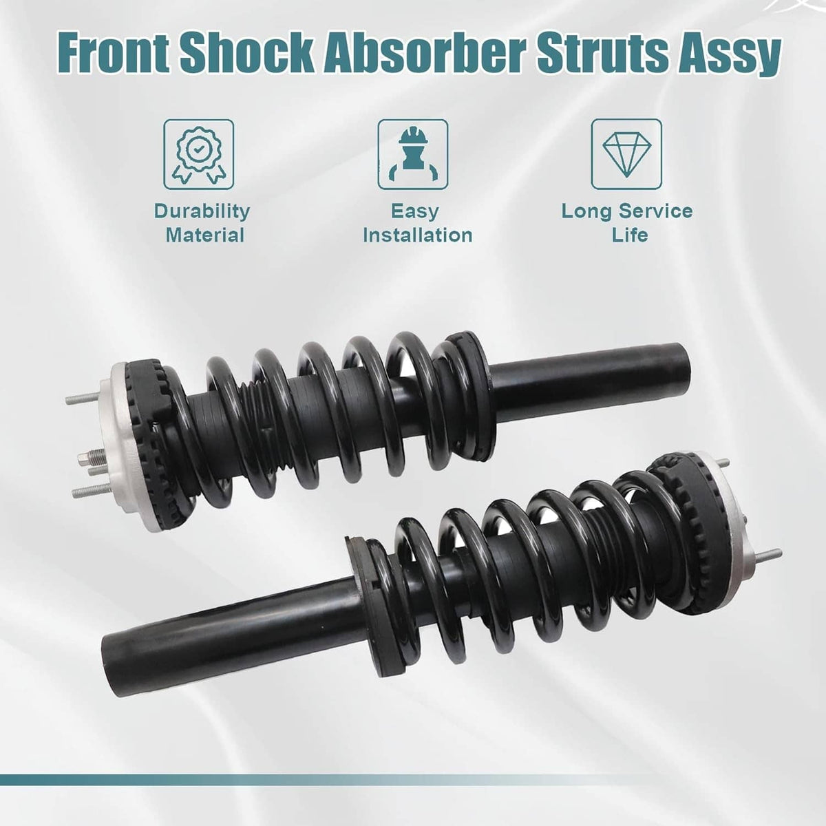Solidspare 2x Front Shock Absorber Struts Assys Kit For Maserati Ghibli M157 AWD 670008897
