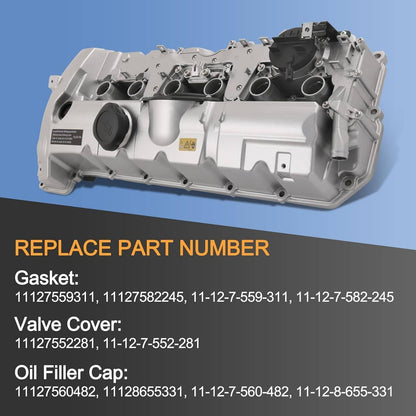 Solidspare Upgrade Aluminum Valve Cover For Bmw N52 E70 E82 E90 E91 328i 528i 128i X3 X5 Z4