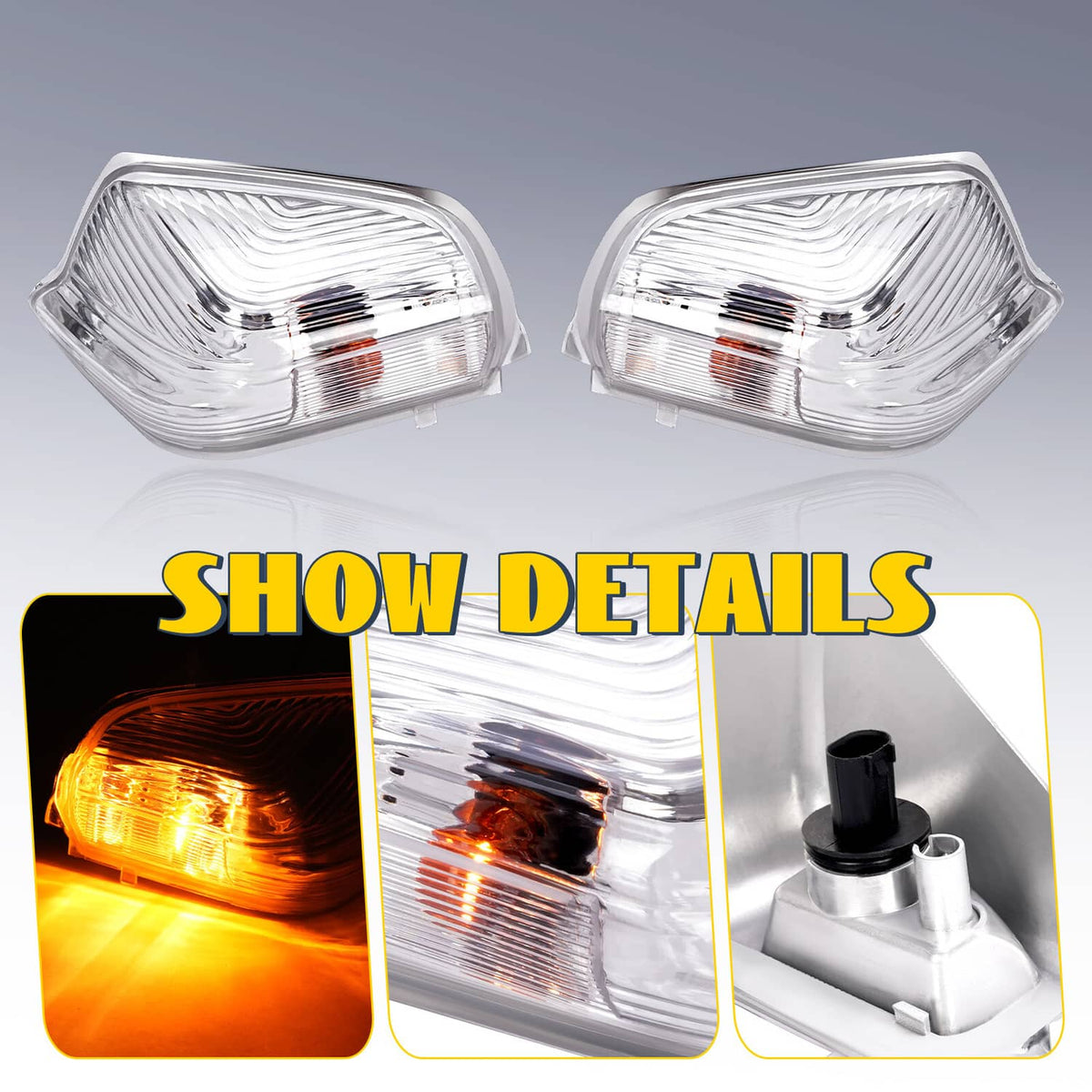 Solid Spare Pair Side Mirror Indicator Light w/Bulb For Mercedes Benz Sprinter W906 2006-21