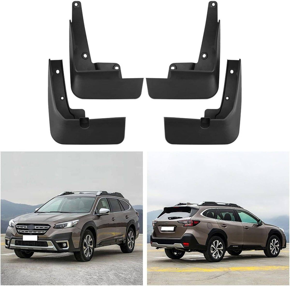 Solidspare Front & Rear Mud Flaps Mudguards Splash Guard Set for 2021-2024 Subaru Outback