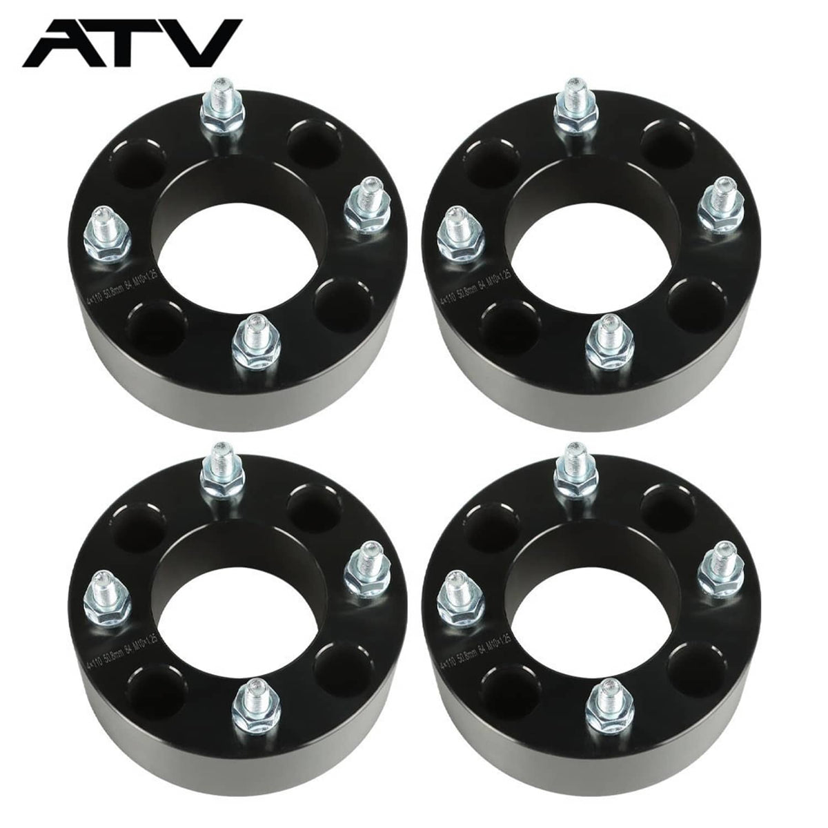 Solidspare For Honda Yamaha Suzuki 4× 2 inch Hubcentric Wheel Spacers 4/110 ATV 10x1.25