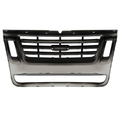 Solid Spare For Ford Explorer Sport Trac 2006-2010 Black Front Radiator Grille Assembly
