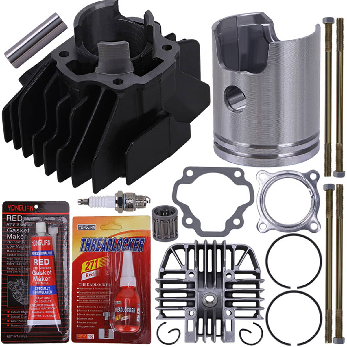 Solidspare Cylinder Piston Head Gaskets Top End Rebuild Kit for Yamaha PW-80 PW80 1983-2006