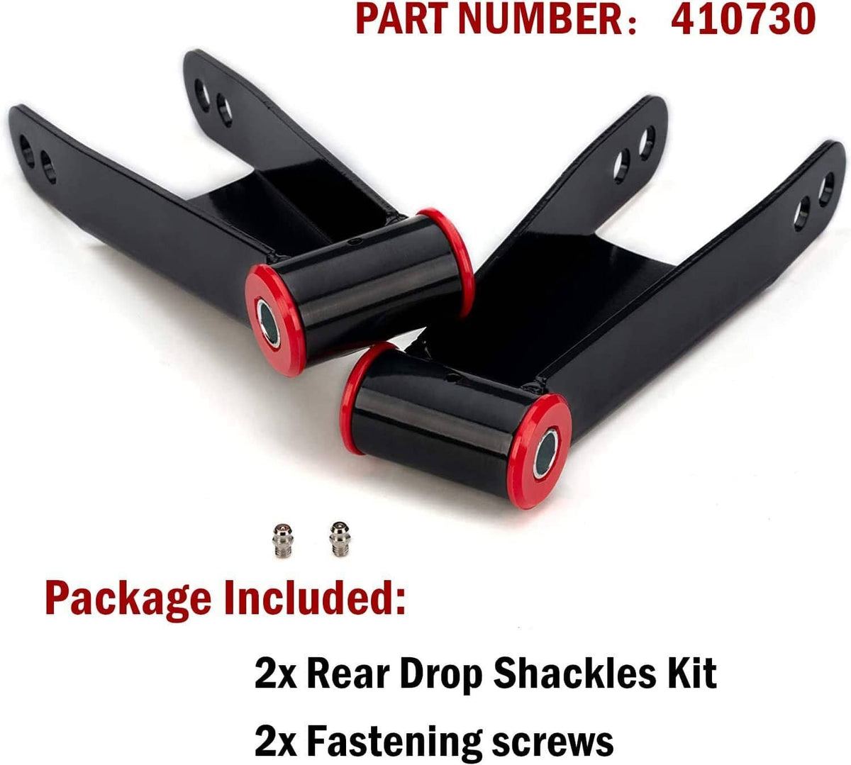 Solidspare 3 inch Rear Drop Shackles For 01-10 Chevy GMC Sierra Silverado 1500HD 3500HD 2WD