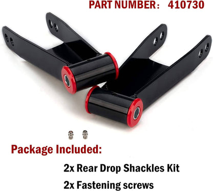 Solidspare 3 inch Rear Drop Shackles For 01-10 Chevy GMC Sierra Silverado 1500HD 3500HD 2WD