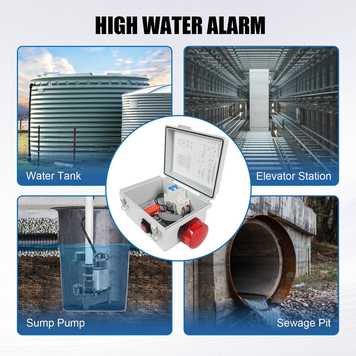 Solidspare Sump Pump Alarm High Water Alarm for Septic Sump Pump Pond Water Tank Features