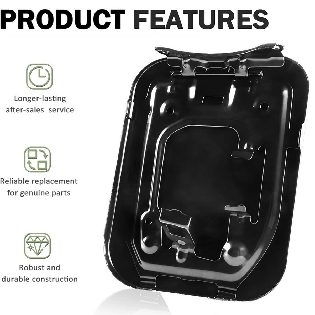 Solidspare Black Gas Lid Door Fuel Door 77350-08020 For 2011-2020 Toyota Sienna 2.7L 3.5L