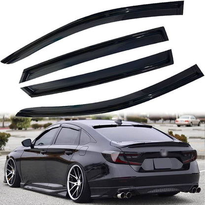 Solidspare For 2018-2022 Honda Accord 3D Wavy Mugen Style Window Visors Rain Guards Vent