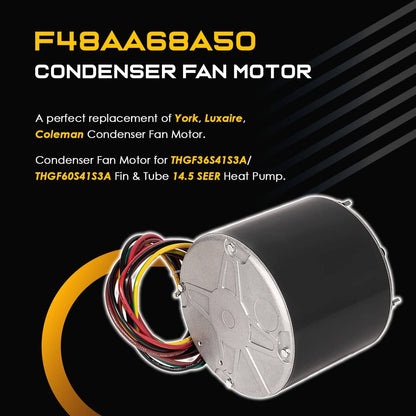 Solidspare F48AA68A50 Replaces A.O. Smith York Coleman Condenser Fan Motor 1/4 HP 208-230V
