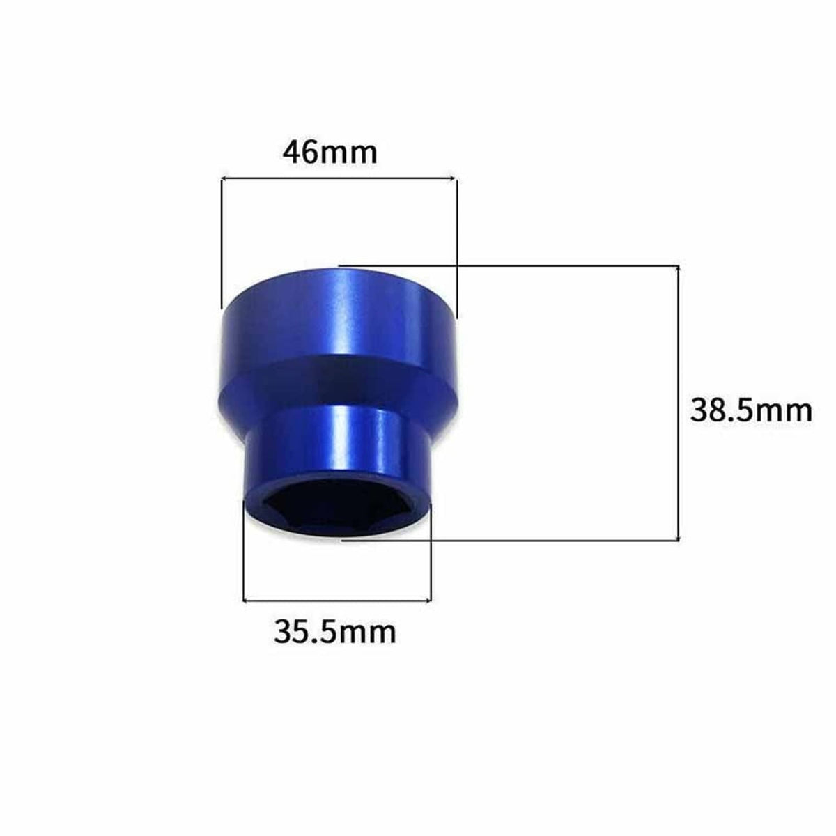 Solid Spare Oil Filter Socket 24mm / 36mm For 6.0L / 6.4L Ford Powerstroke Diesel 03-10 Blue