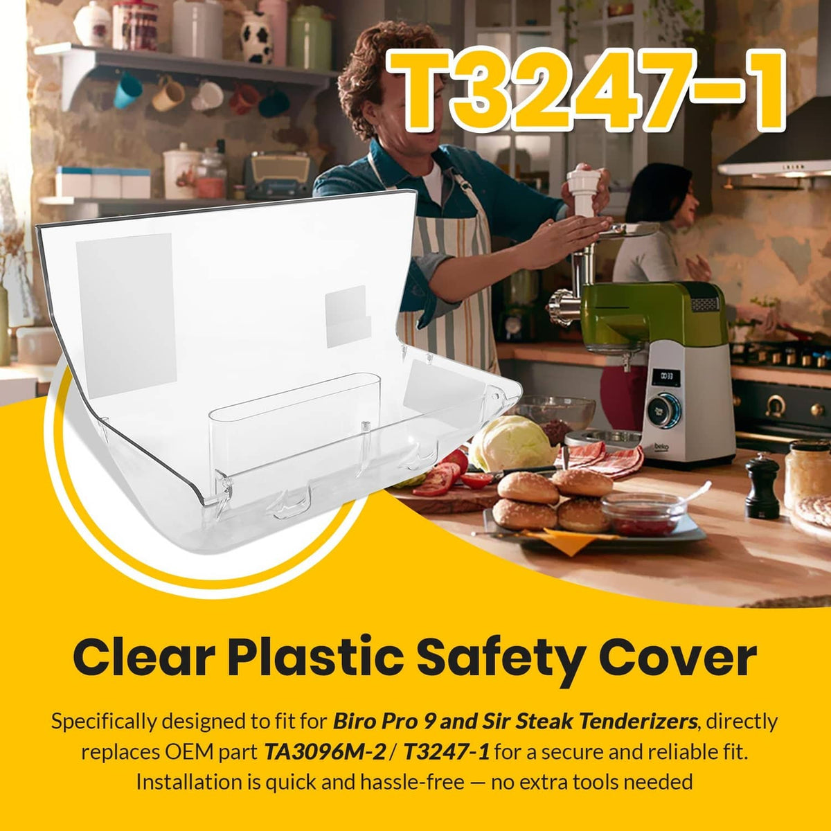 Solidspare Safety Cover for Biro Tenderizers Pro 9 & Sir Steak, replaces T3247-1, TA3096M-2